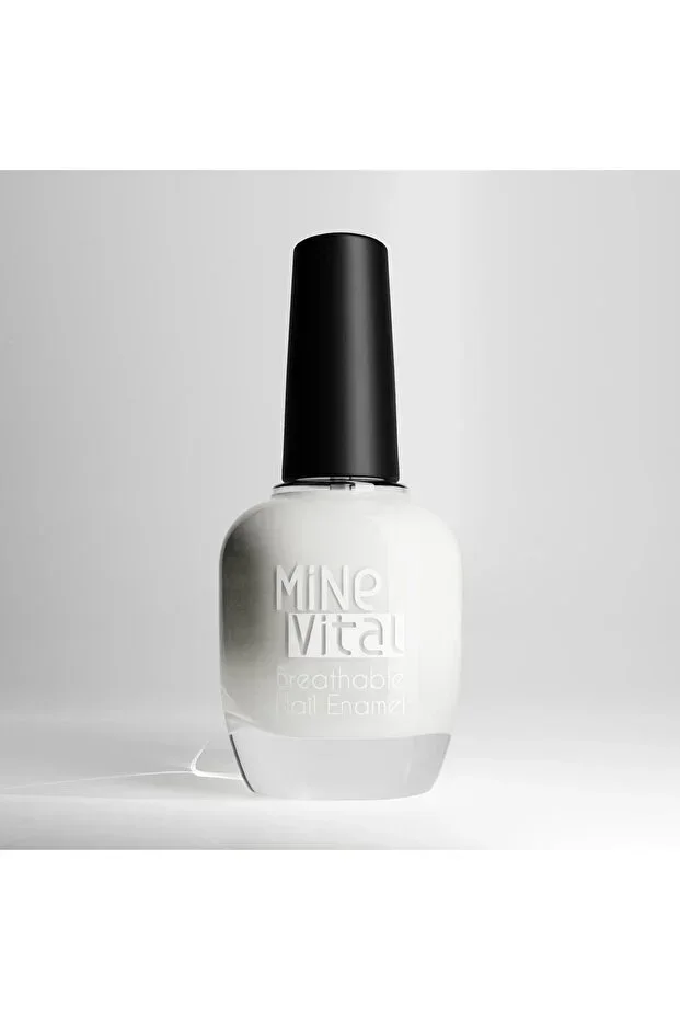 Minevital Snowy - Breathable, Water Permeable Nail Polish (F6345, O2 MATRİX) Rakı Beyazı, Semi-Transparent