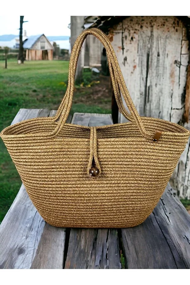 Havana Beaded Eco-Friendly Straw Jute Beach Bag - Contribute to Your Style and the World!