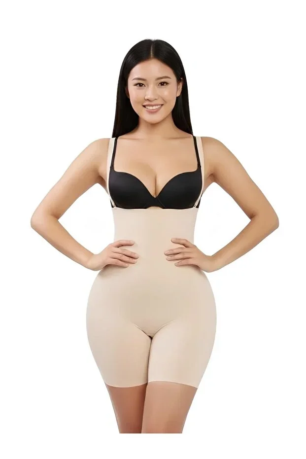 Pagliye Model Laser Cut Non-Marking Strappy Short Girdle Nude Color