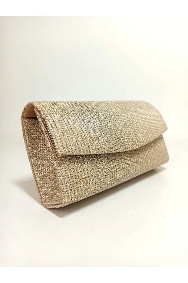 Women's mini evening bag with gold glitter
