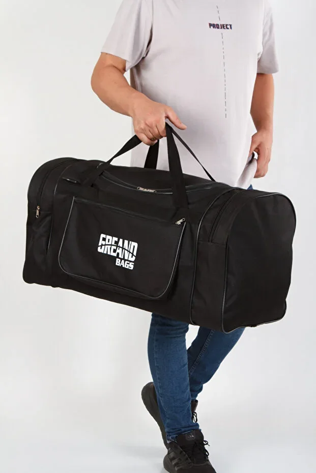 Unisex Black Suitcase Bag 4 Compartment Bag Sports Bag Travel Bag Hand and Shoulder Bag