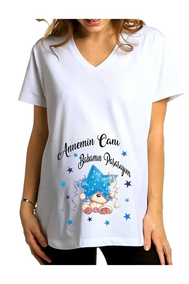 Mom's Darling, Dad's Pasha Printed Maternity T-shirt and Baby Bodysuit