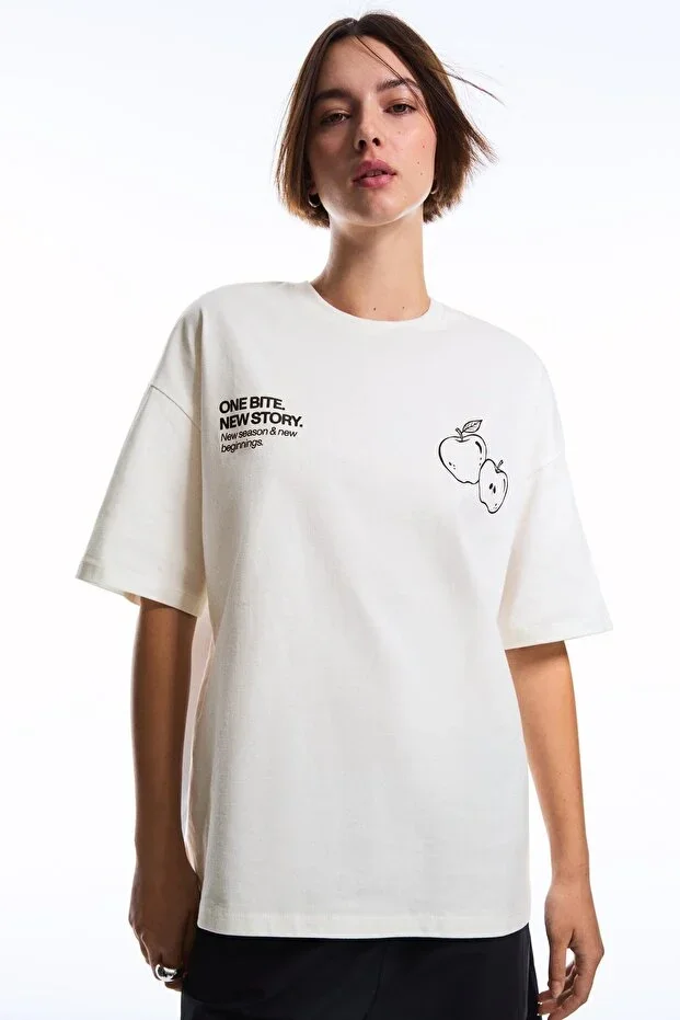 Bershka Short-sleeved printed t-shirt