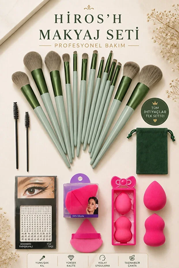 20 Piece Luxury Makeup Brush Set Makeup Sponge Eyebrow Brush Triangle Powder Sponge