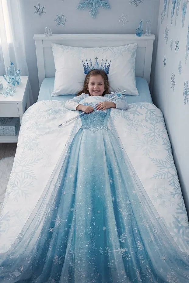 Ice Princess Pattern Single Baby Child Duvet Cover Set