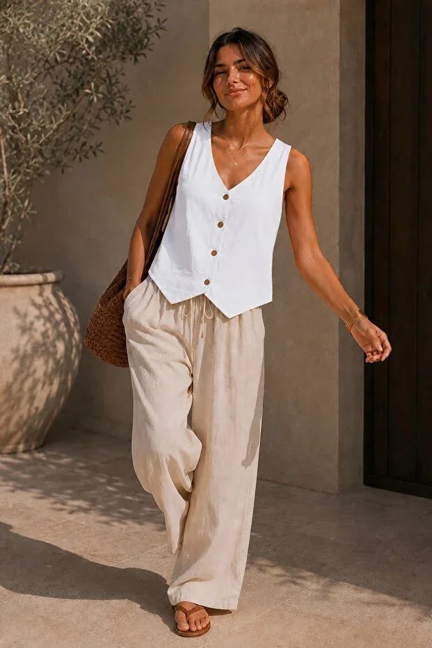 Women's Muslin Vest TR0935