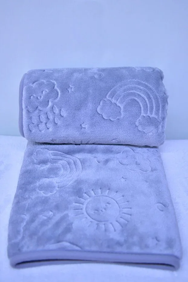 Plush Baby Blanket 100x120 Cm New Model A.grey