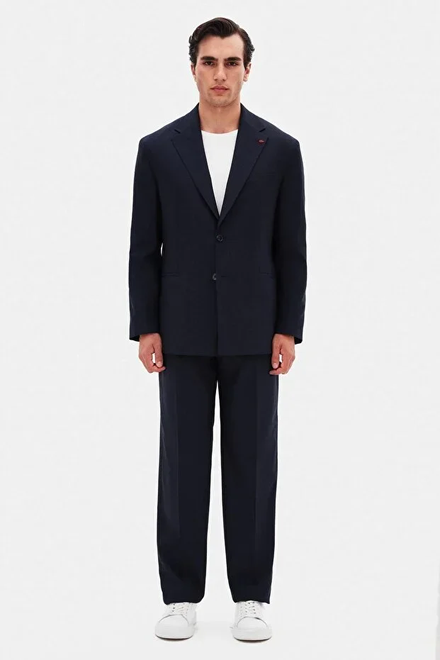 Relaxed Navy Blue Comfortable Fit Suit