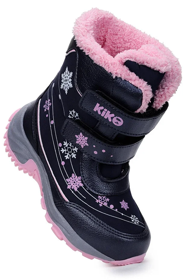 Snowflake Velcro Girls' Snow Boots Water Resistant
