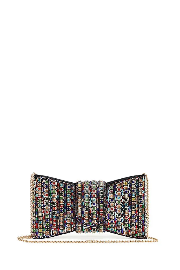 Women's Multicolor Long Strap Beaded Mini Box Evening Bag 26SBD2952TS