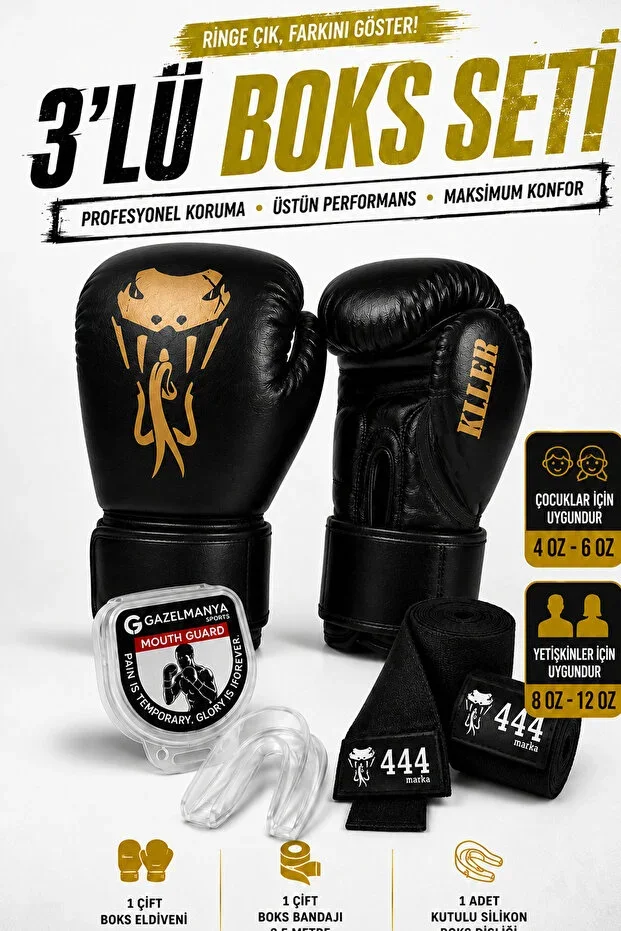 Boxing Glove Set Boxing Gloves Boxing Bandage Mouthguard Kick Boxing Gloves Muay Thai Gloves Suitable for Children and Adults Children's Boxing Gloves Fighting Gloves MMA Gloves