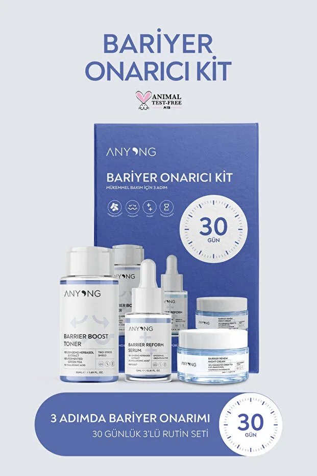 Barrier Repair, Moisturizing and Revitalizing Skincare Set (TONER, SERUM, CREAM) Ginseng&Green Tea