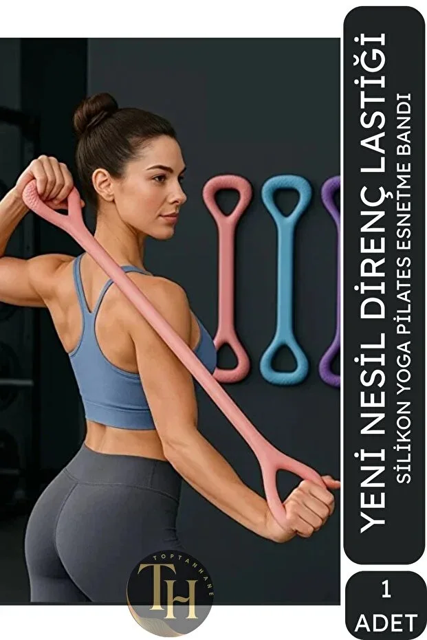 Silicone Yoga Resistance Band - Exercise and Stretching Resistance Band for Arm, Back, Waist