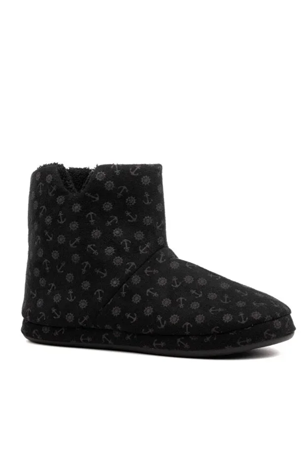 Men's Black House Slippers Winter House Boots