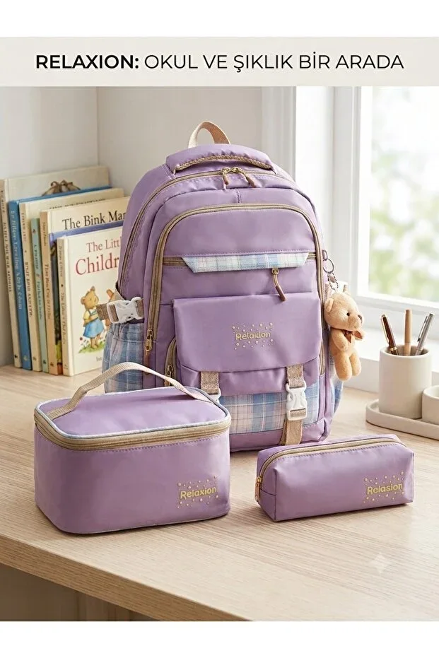 Lüx Primary School Bag Pencil Case-lunch-kore No:4