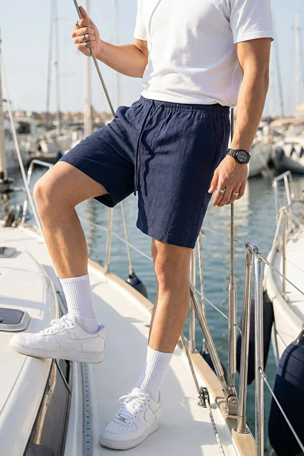 Dulas Linen Men's Shorts Comfortable Fit Basic