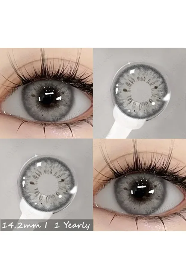 Elvoria Black Spot Gray non-prescription eye lens (annual)