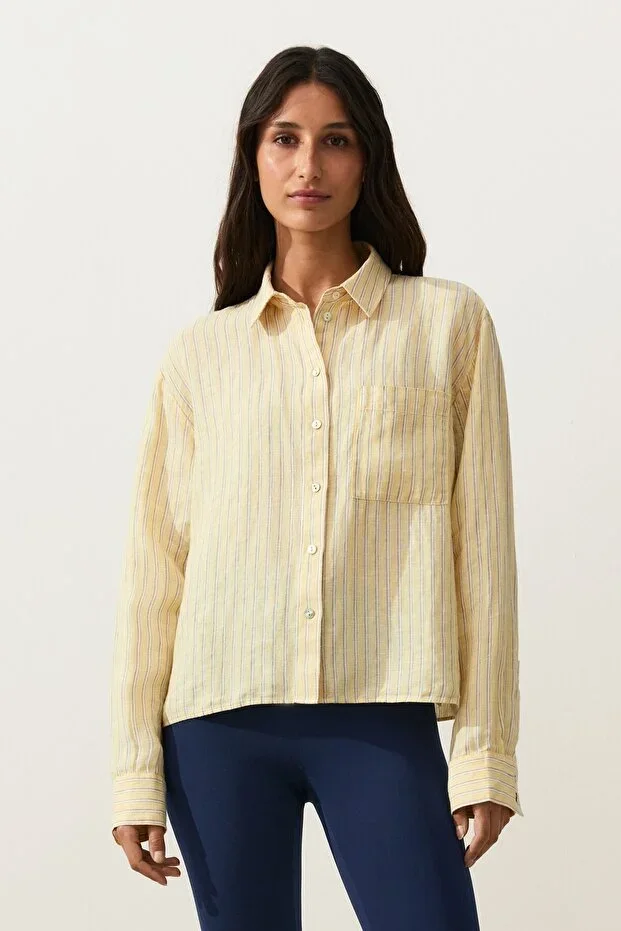 Oysho 100% Linen Short Shirt