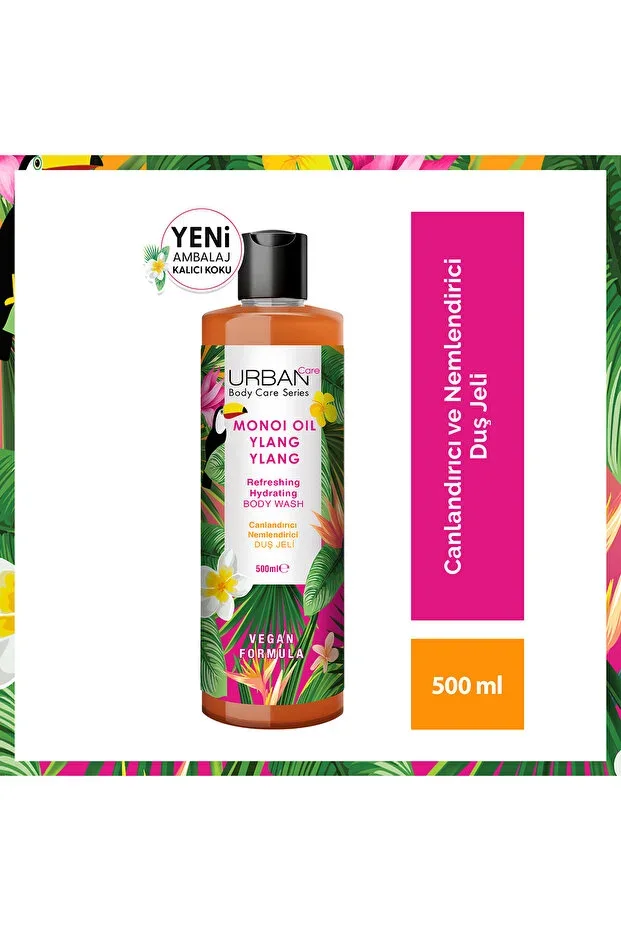 Urban Care Body Series Monoi Oil Ylang Ylang Revitalizing and Moisturizing Shower Gel - 500ml - Vegan
