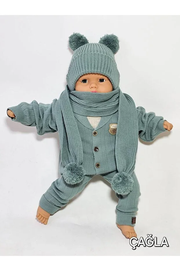 Girl & Boy Thessaloniki Knit Pom-Pom Scarf Hat Set 1-5 Years