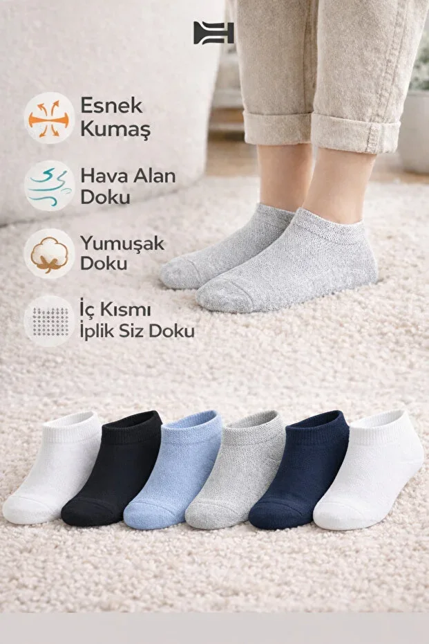 6 Pairs Children's Socks Summer Breathable Lacoste Feature