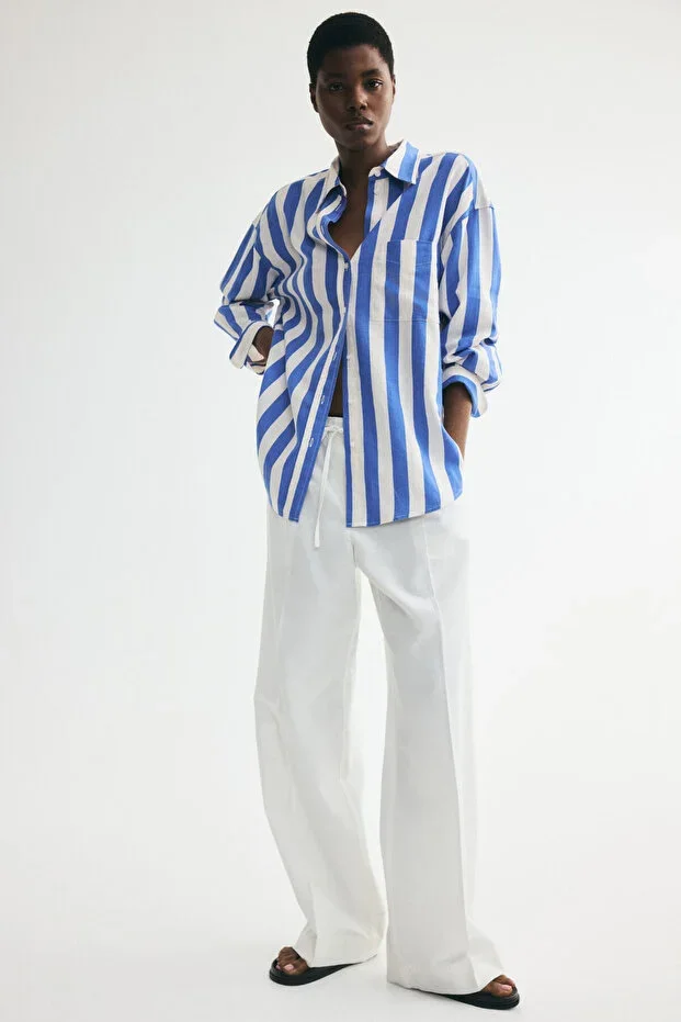 H&M Linen Blend Oversize Shirt