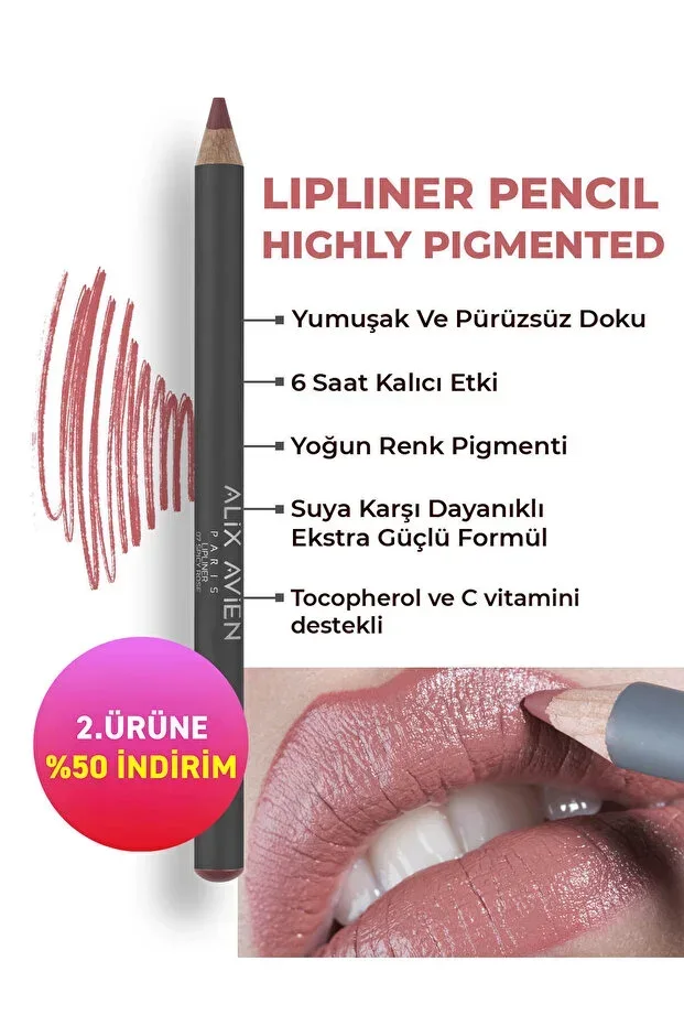Long-Lasting Non-Smudging Moisturizing Lip Liner - Lipliner Pencil 07 Spicy Rose