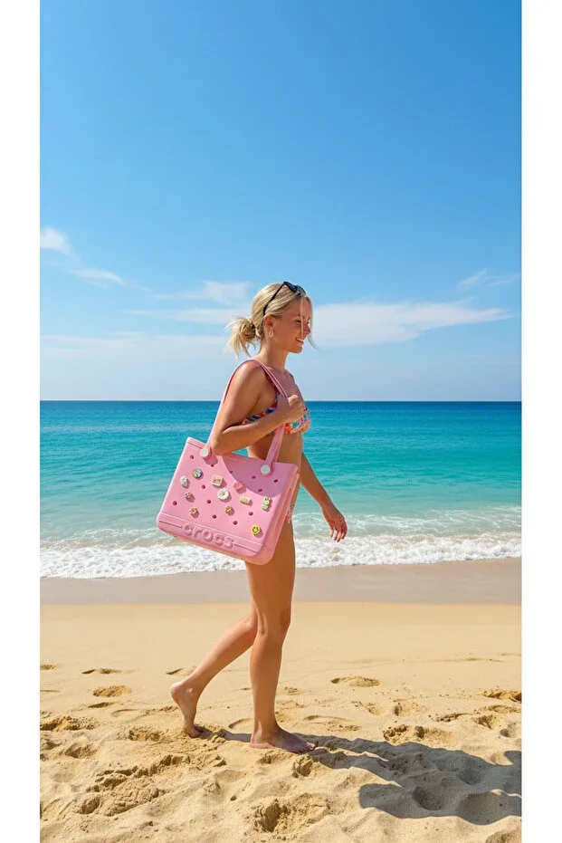 EVA LARGE BEACH BAG CRC PINK