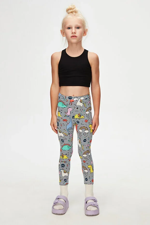 Rainbow Unicorn Girls' Printed Summer Tights