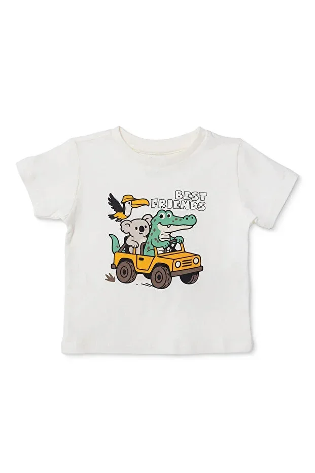 Hello Baby Boys T-Shirt Supima Round Neck Short Sleeve