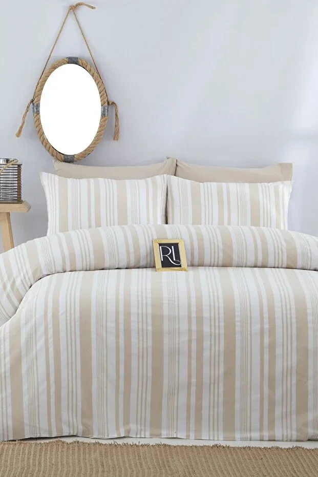 Bohem Striped Double Duvet Cover Set (With Sheet)