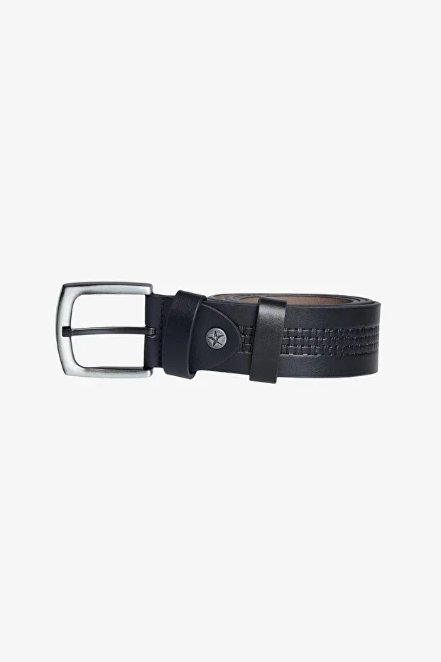 Men's Black Casual Cotton Denim Jean Belt