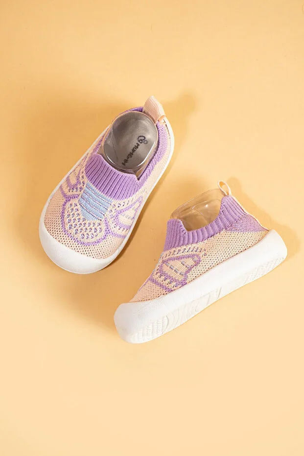 Docol Girls' Baby Flexible, Comfortable Orthopedic Sole Pink Purple Daily First Step Sports Shoe Sneaker