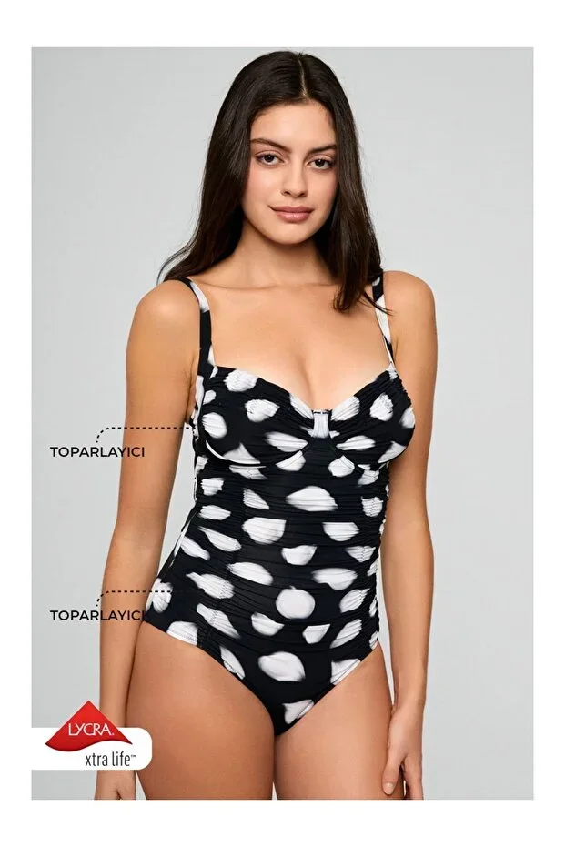 Lichanda Drape Detailed Shaping Swimsuit