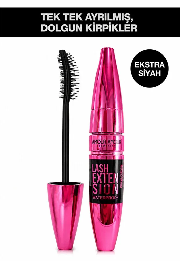 Şahin Lash Extension Waterproof Mascara - Extra Black Lengthening and Volumizing