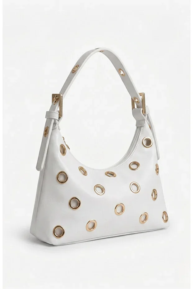 Stelle Gold Ringed Hobo Shoulder Bag Vegan Leather Women's Bag