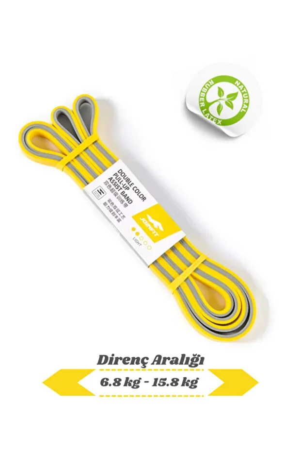 JOINFIT Resistance Band and Exercise Band Yellow-Gray X-Light - 100% Natural Rubber