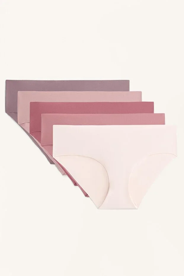 5-Pack Invisible Polyamide Blend Hipster Panties