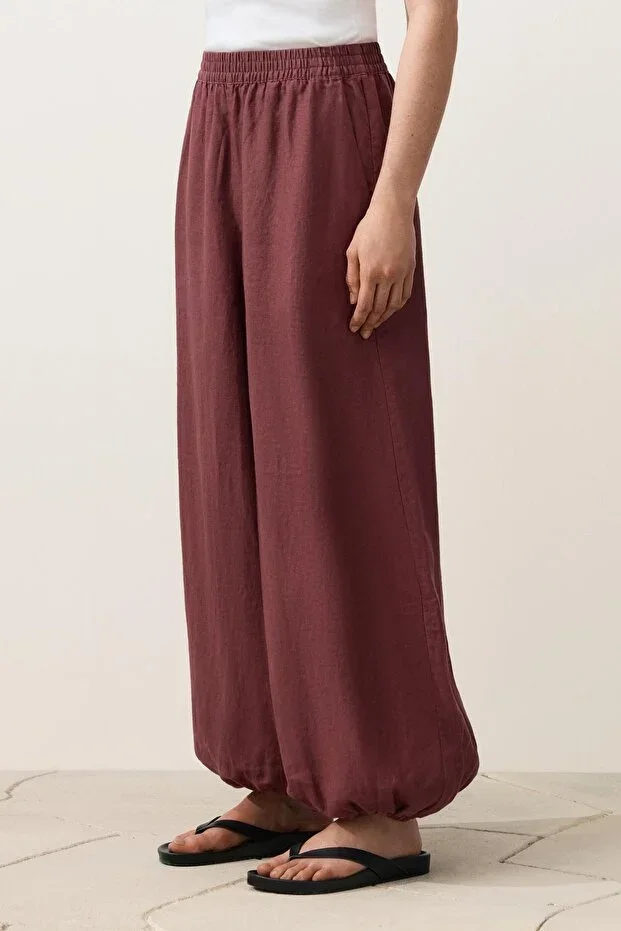 Oysho 100% Linen Bloomer Trousers