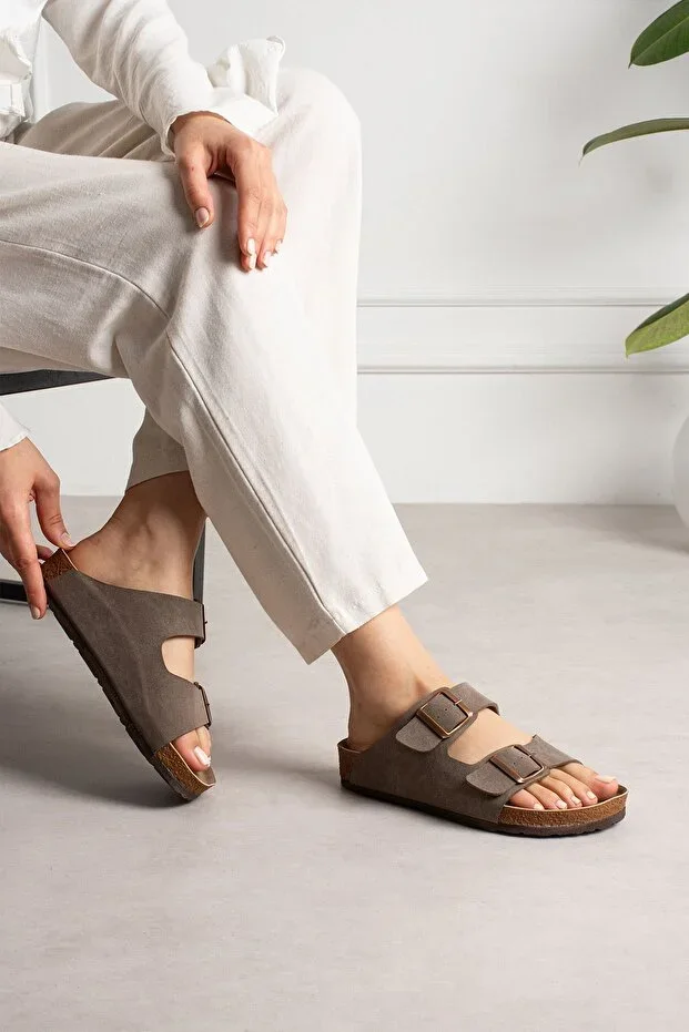Unisex Orthopedic Sole Slipper Double Strap Buckled Daily Comfortable Home & Outdoor Slipper
