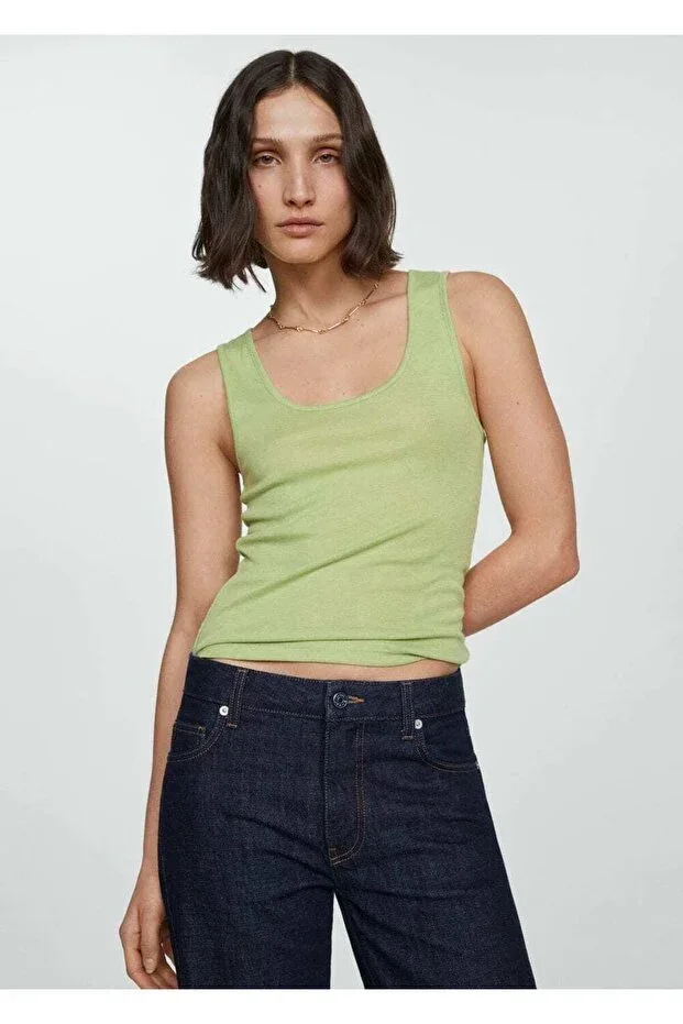MANGO Strappy knit blouse