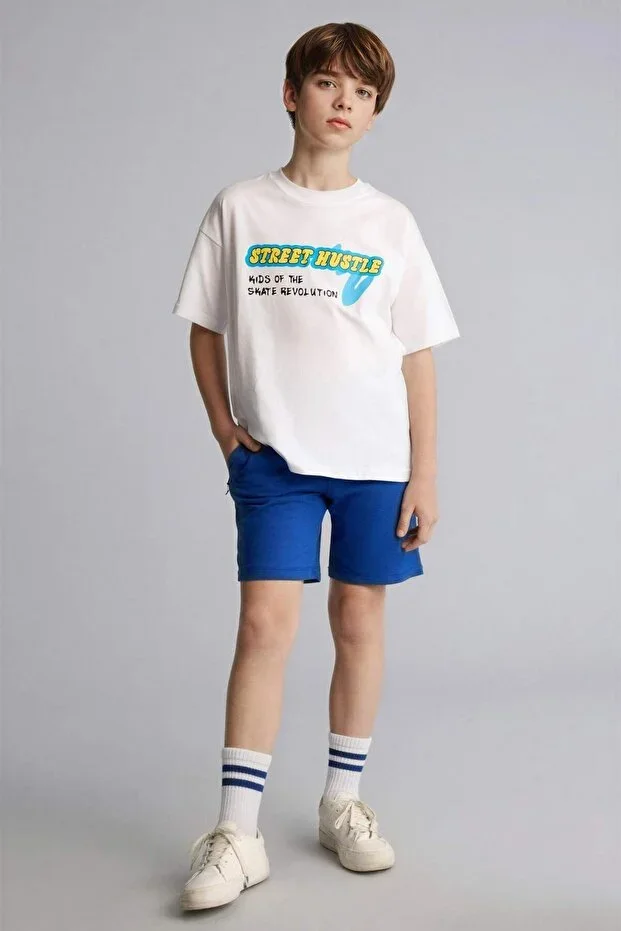 100% Cotton Oversize Sweatshirt Fabric Shorts for Boys H2027A826SM