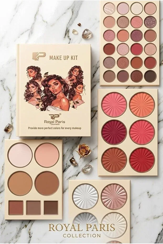 4-Layer Book-Shaped 43 Color Foldable Makeup Palette Set - Contour, Blush, Eyeshadow