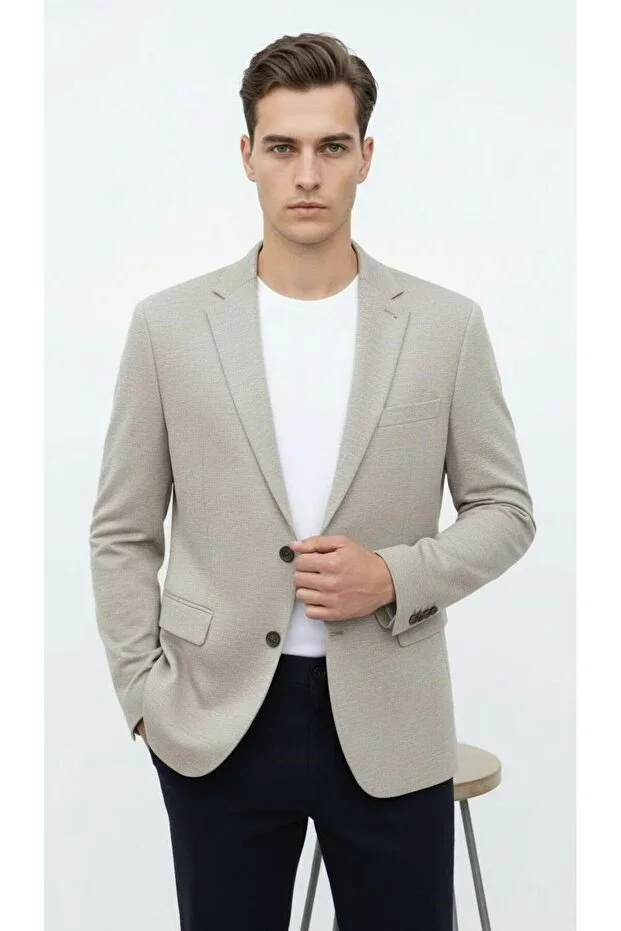 Men's Flexible Fabric Slim Fit Blazer Jacket – Daily & Office Chic