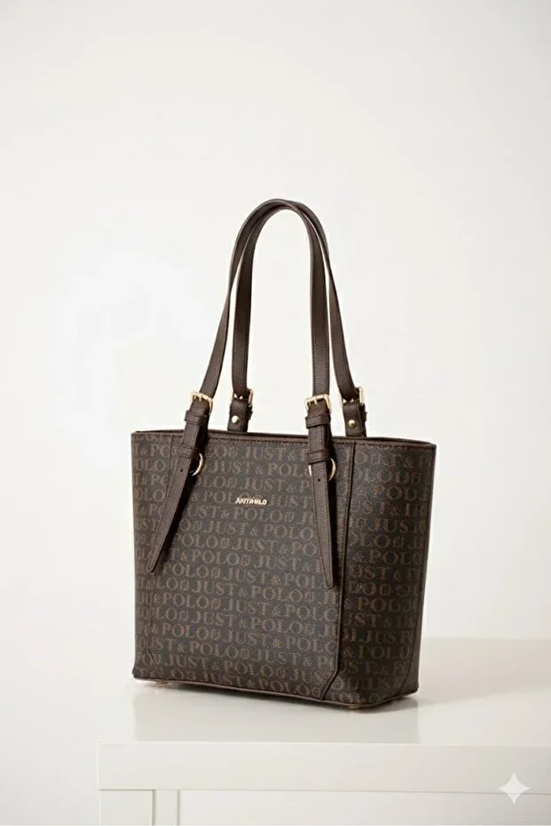 Coffee Brown First Class Women's Handbag and Shoulder Bag New Season Size: Height: 25 Width: 35 Cm