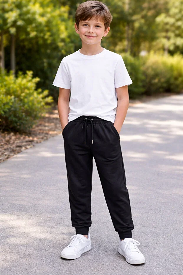 Girl Boy Kids Sweatpants Lycra 2 Thread Knee Does Not Make Seasonal