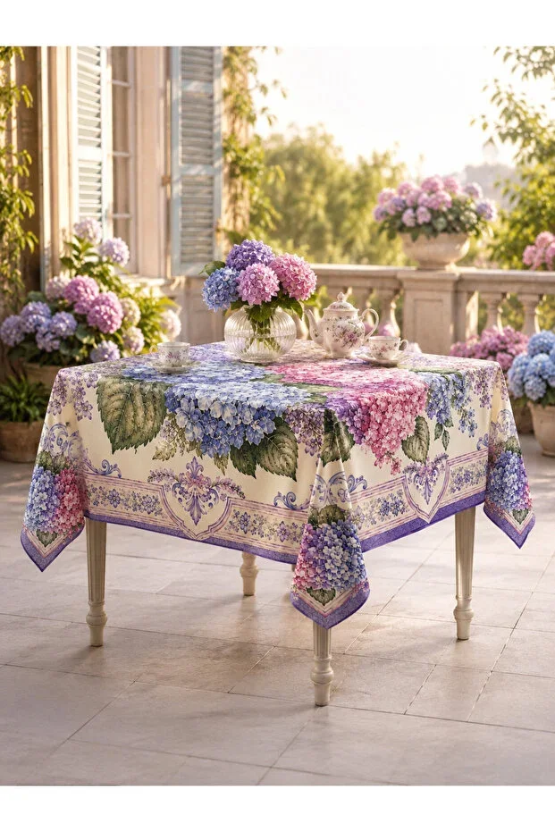 Floral Hydrangea Pattern Tablecloth