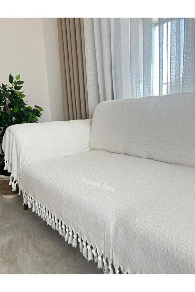 Buldan Work Sleeves Covering Sofa Couch Armchair Cover 180x300 Large Size Cotton Weave
