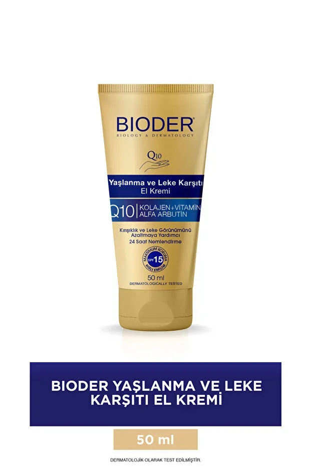 Anti-Aging Wrinkle and Spot Hand Cream 50 Ml - Collagen Q10 Arbutin Vitamin C SPF 15 Alcohol-Free