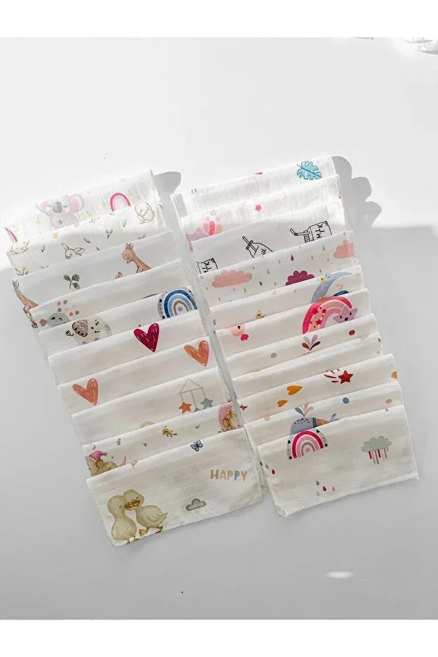 Cotton Muslin 10-Piece Mixed Pattern Baby Girl Bibs Baby Bibs